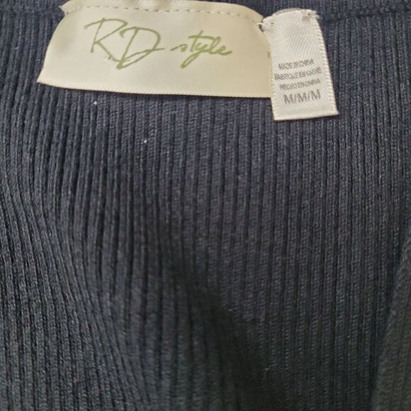 RD Style Black Sleeveless Wrap Lightweight Sweater Size Medium - Picture 7 of 9